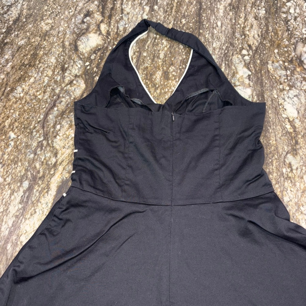 Retro Old Hollywood AGB Dress Halter Fit and Flare Women 8 Black White - Picture 6 of 11